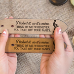 Custom Name Naughty Couple Funny Gift For Husband - Personalized Leather Belt 3