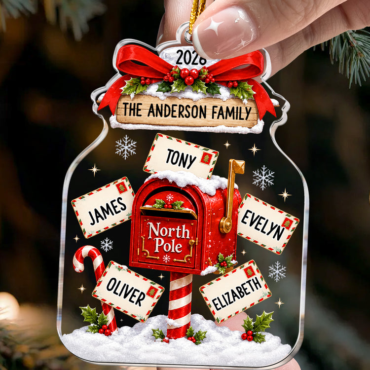 Custom Name North Pole Christmas Acrylic Ornament - Personalized Ornament 2