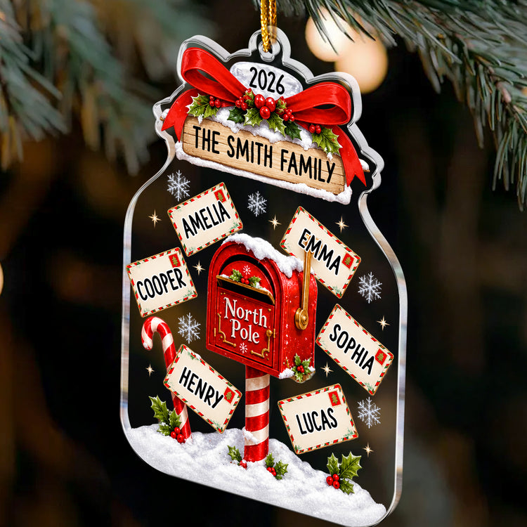 Custom Name North Pole Christmas Acrylic Ornament - Personalized Ornament 3