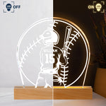 Custom Name, Number Gift For Baseball Players- Personalized Night Light 3
