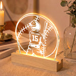 Custom Name, Number Gift For Baseball Players- Personalized Night Light 4
