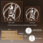 Custom Name, Number Gift For Baseball Players- Personalized Night Light 5
