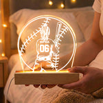 Custom Name, Number Gift For Softball Players- Personalized Night Light 2