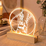 Custom Name, Number Gift For Softball Players- Personalized Night Light 4