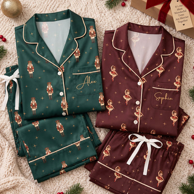 Custom Name Nutcracker Christmas Clothing For Family, Couple - Personalized Pajamas