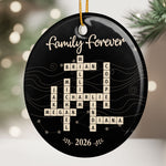 Custom Name Scrabble-Style Family Forever - Personalized Ornament 3