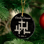 Custom Name Scrabble-Style Family Forever - Personalized Ornament 5