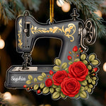 Custom Name, Sewing Machine Christmas Gift For Sewing Lover, Tailor - Personalized Ornament 2