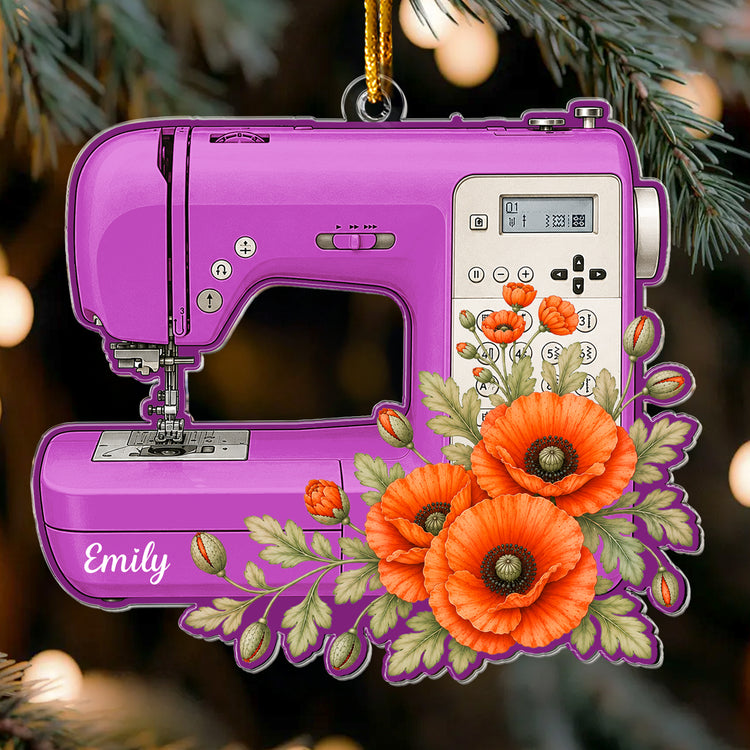 Custom Name, Sewing Machine Christmas Gift For Sewing Lover, Tailor - Personalized Ornament 3