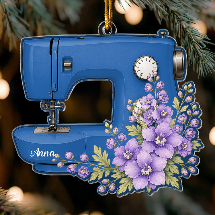 Custom Name, Sewing Machine Christmas Gift For Sewing Lover, Tailor - Personalized Ornament 4