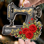 Custom Name, Sewing Machine Christmas Gift For Sewing Lover, Tailor - Personalized Ornament 5