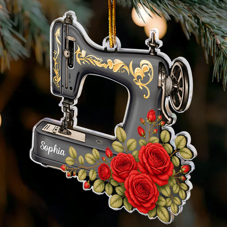 Custom Name, Sewing Machine Christmas Gift For Sewing Lover, Tailor - Personalized Ornament 6