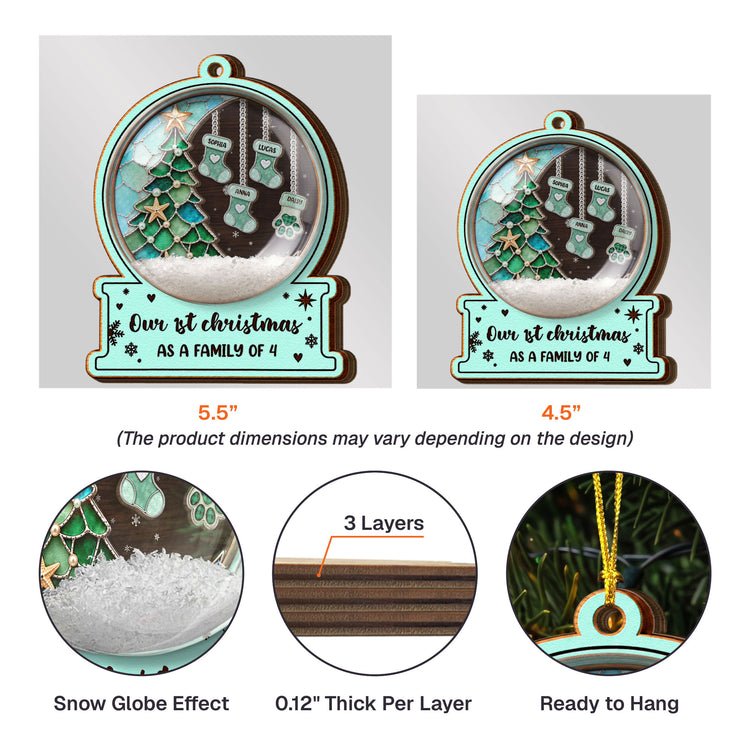 Custom Name Stocking Snow Globe Ornament Christmas Together 2026, Holiday Family Gift - Personalized Ornament 5