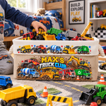 Custom Name Toddler Construction Truck Excavator Vehicle Toy - Personalized Storage Basket 2