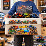Custom Name Toddler Monster Truck Toy - Personalized Storage Basket 1