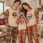 Custom Name, Turkey Thanksgiving Pattern Gift For Family, Matching Pajama - Personalized Pyjamas 1