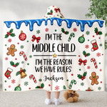 Custom Name Who Makes The Rules For Siblings, Kids, Family Members - Personalized Blanket Hoodie 5