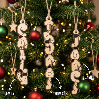 Custom Name With Naughty Gag Gifts, White Elephant Party - Personalized Ornament