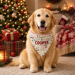 Custom Name Word Christmas Theme - Personalized Bandana Collar 1