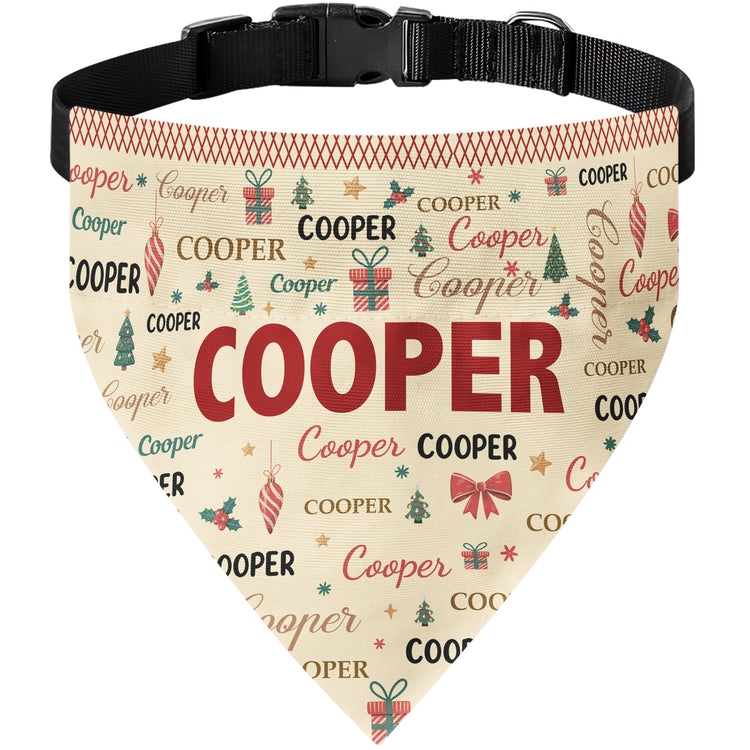 Custom Name Word Christmas Theme - Personalized Bandana Collar 7