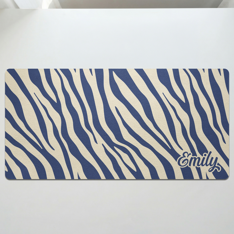 Custom Name Zebra Pattern Gifts For Her - Personalized Desk Mat 3