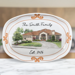 Custom New House Watercolor Art New Home Gifts Christmas Gifts For Family, Couple - Personalized Platter 2