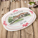 Custom New House Watercolor Art New Home Gifts Christmas Gifts For Family, Couple - Personalized Platter 6