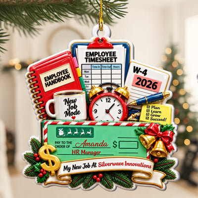 Custom New Job 3D Relief Career Achievement - Personalized Ornament