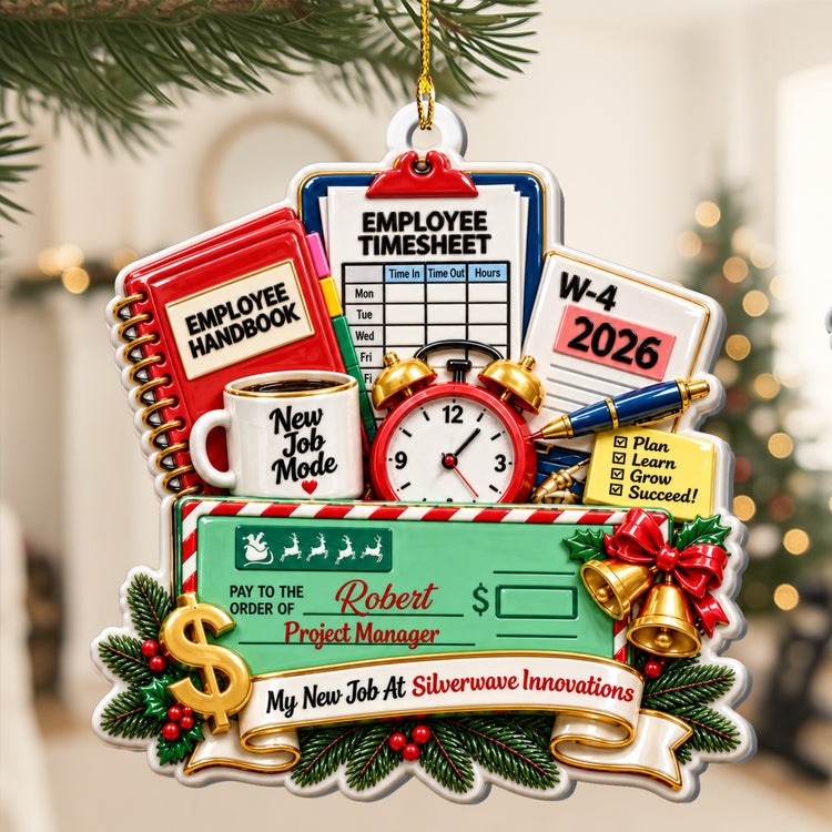Custom New Job 3D Relief Career Achievement - Personalized Ornament 2