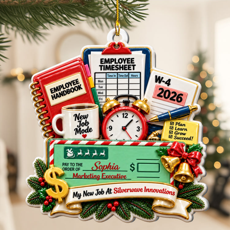 Custom New Job 3D Relief Career Achievement - Personalized Ornament 3