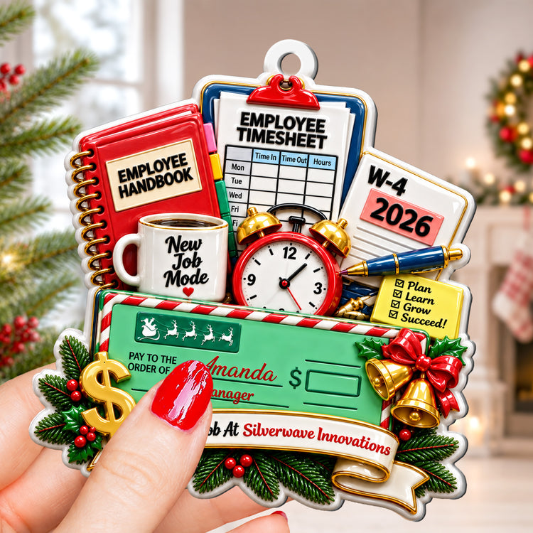Custom New Job 3D Relief Career Achievement - Personalized Ornament 6