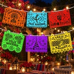 Custom Papel Picado Fiesta Party Decorations For Navidad, Día De Los Muerto, Birthday, Wedding - Personalized Garland Banner 1