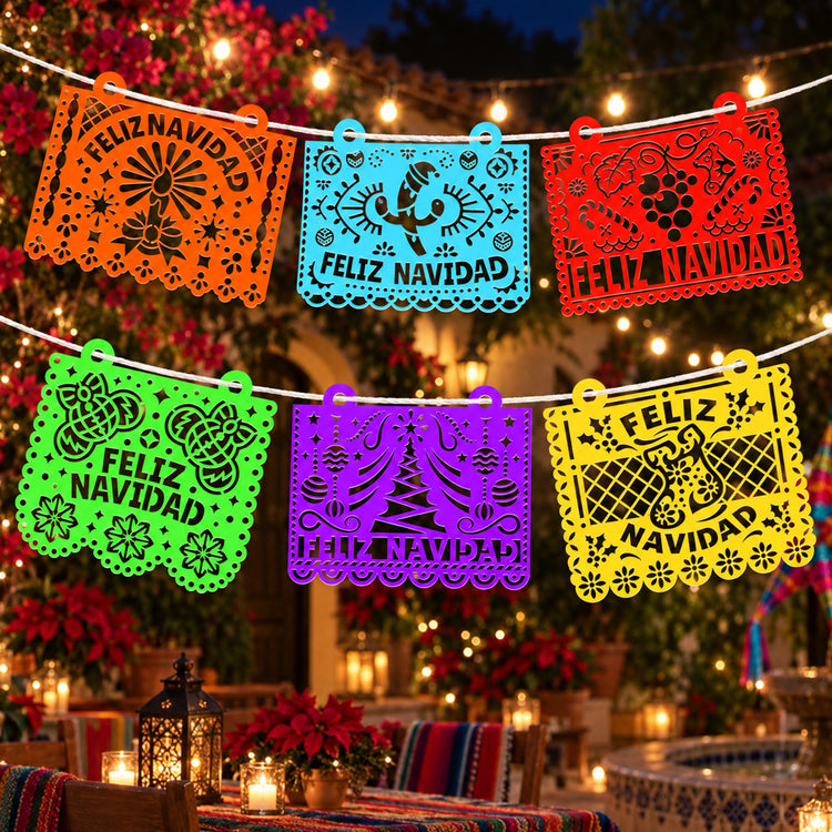 Custom Papel Picado Fiesta Party Decorations For Navidad, Día De Los Muerto, Birthday, Wedding - Personalized Garland Banner 1