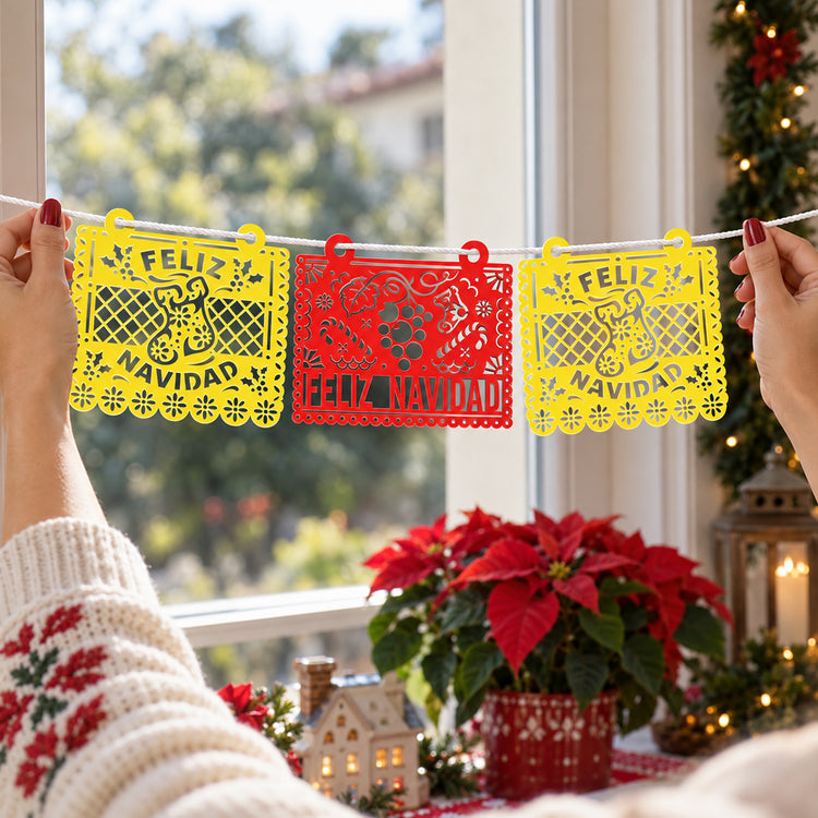 Custom Papel Picado Fiesta Party Decorations For Navidad, Día De Los Muerto, Birthday, Wedding - Personalized Garland Banner 2