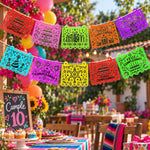 Custom Papel Picado Fiesta Party Decorations For Navidad, Día De Los Muerto, Birthday, Wedding - Personalized Garland Banner 4