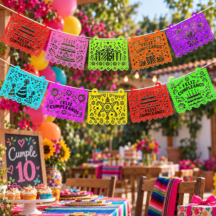 Custom Papel Picado Fiesta Party Decorations For Navidad, Día De Los Muerto, Birthday, Wedding - Personalized Garland Banner 4