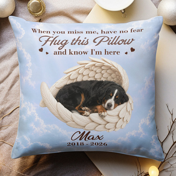 Custom Pet Angel Wings Hug This Pillow & Know I'm Here - Personalized Pillow 2