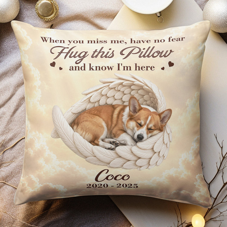 Custom Pet Angel Wings Hug This Pillow & Know I'm Here - Personalized Pillow 4
