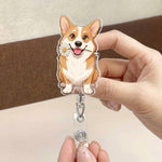 Custom Pet Cartoon Art For Pet Lovers - Personalized Acrylic Badge Reel 4