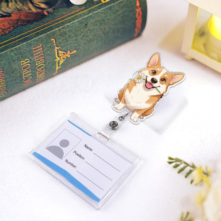 Custom Pet Cartoon Art For Pet Lovers - Personalized Acrylic Badge Reel 5