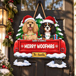 Custom Pet Cartoon Merry Christmas Welcome - Personalized Wood Sign 2