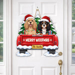 Custom Pet Cartoon Merry Christmas Welcome - Personalized Wood Sign 3