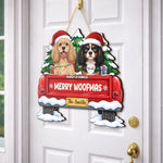 Custom Pet Cartoon Merry Christmas Welcome - Personalized Wood Sign 5