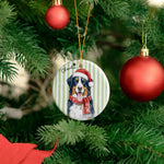 Custom Pet Christmas Watercolor Striped Pattern - Personalized Ornament 7