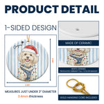 Custom Pet Christmas Watercolor Striped Pattern - Personalized Ornament 8