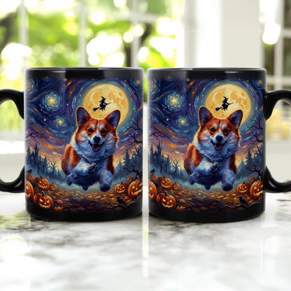 Custom Pet Dog Cat Portrait Halloween Van Gogh Art - Personalized Mug 2