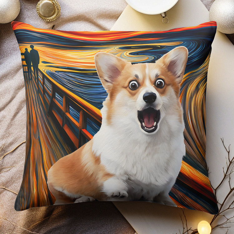 Custom Pet Dog Cat Portrait Halloween Van Gogh Art - Personalized Pillow 3