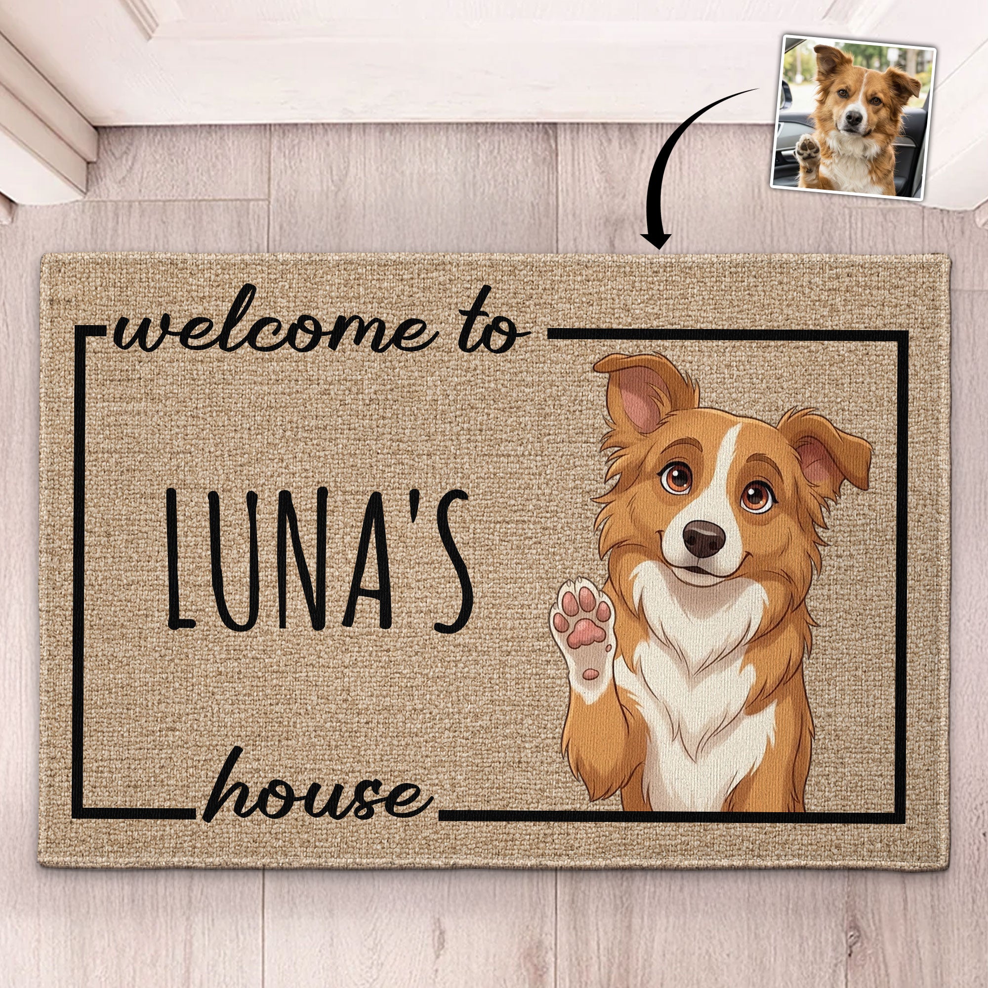 Custom Pet Funny Cartoon Art Welcome Mat - Personalized Doormat 1