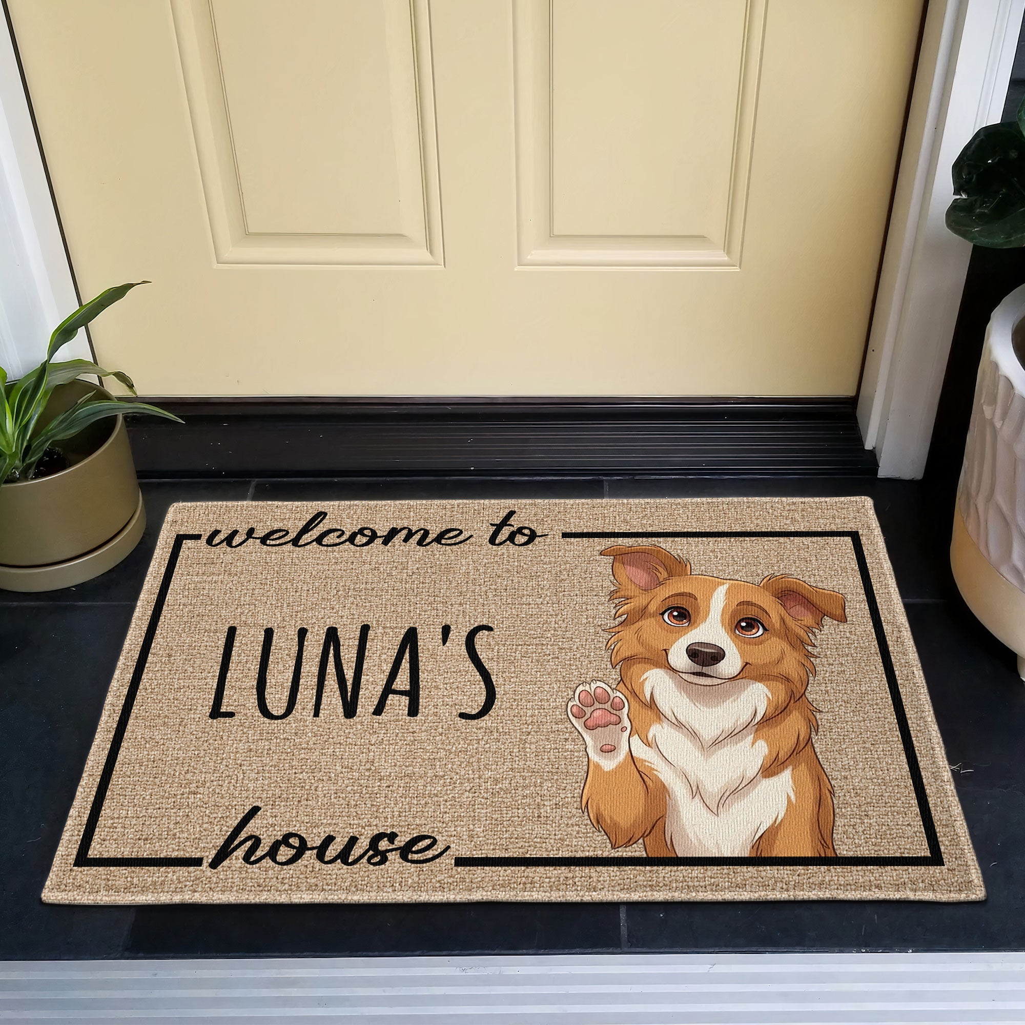 Custom Pet Funny Cartoon Art Welcome Mat - Personalized Doormat 2