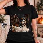 Custom Pet Halloween Funny Selfie Vintage Ghost Boo - Personalized Shirt 1